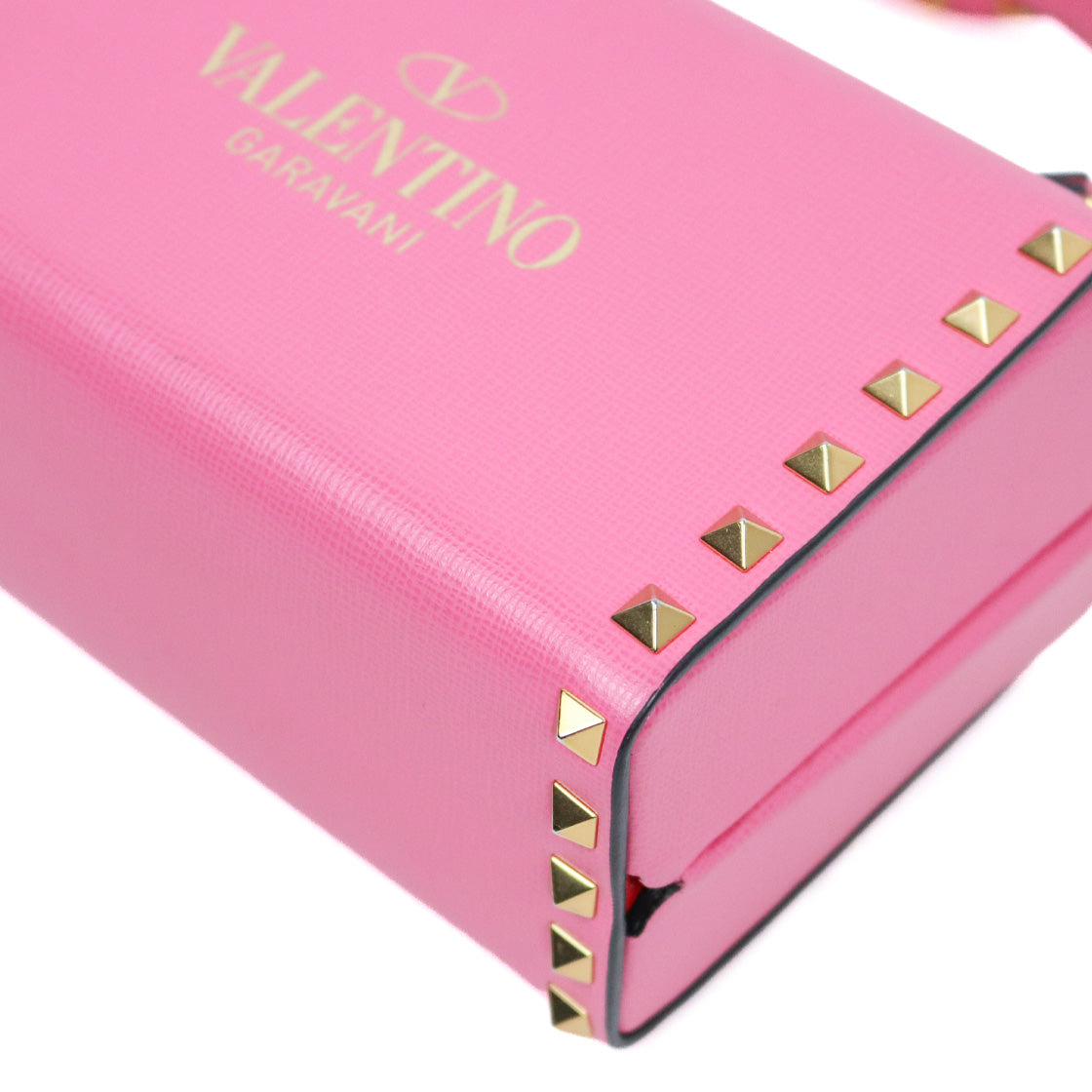 Valentino Pink Leather Rockstud Box Top-Handle Tote Bag