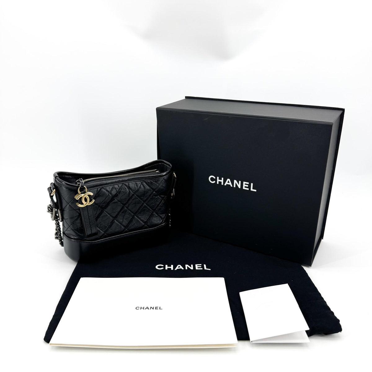 Chanel Gabrielle Small Hobo Bag Black Vintage Calfskin