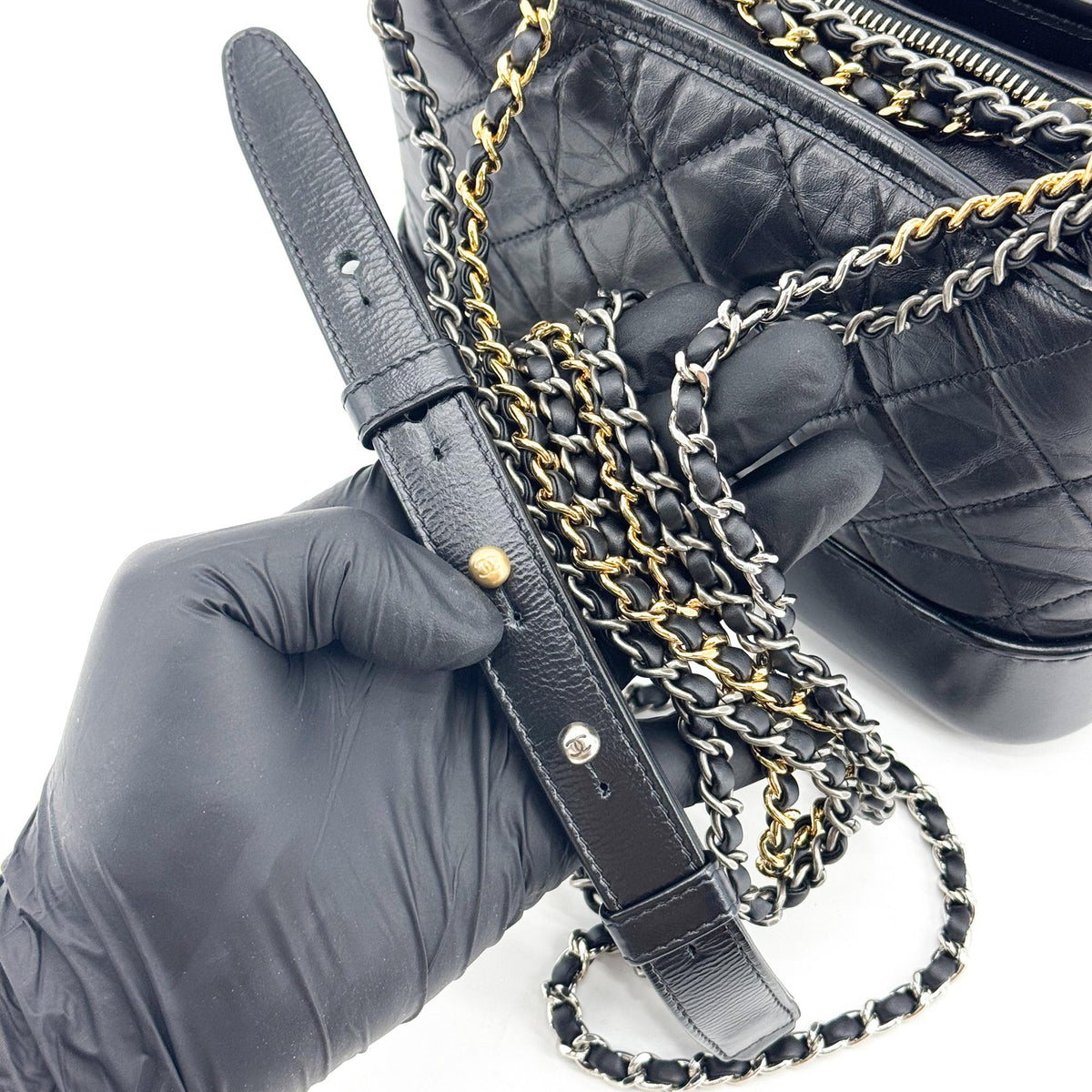 Chanel Gabrielle Small Hobo Bag Black Vintage Calfskin