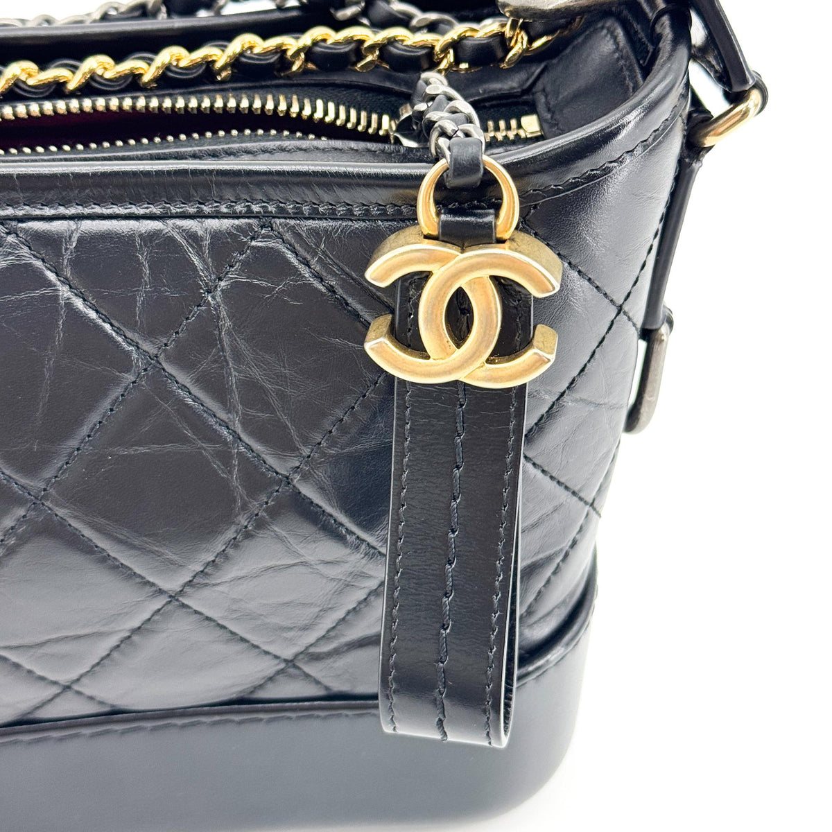 Chanel Gabrielle Small Hobo Bag Black Vintage Calfskin
