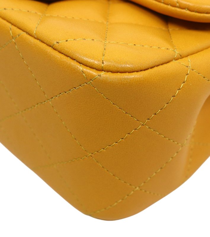 Chanel Yellow Petite Sac Chain Shoulder Bag