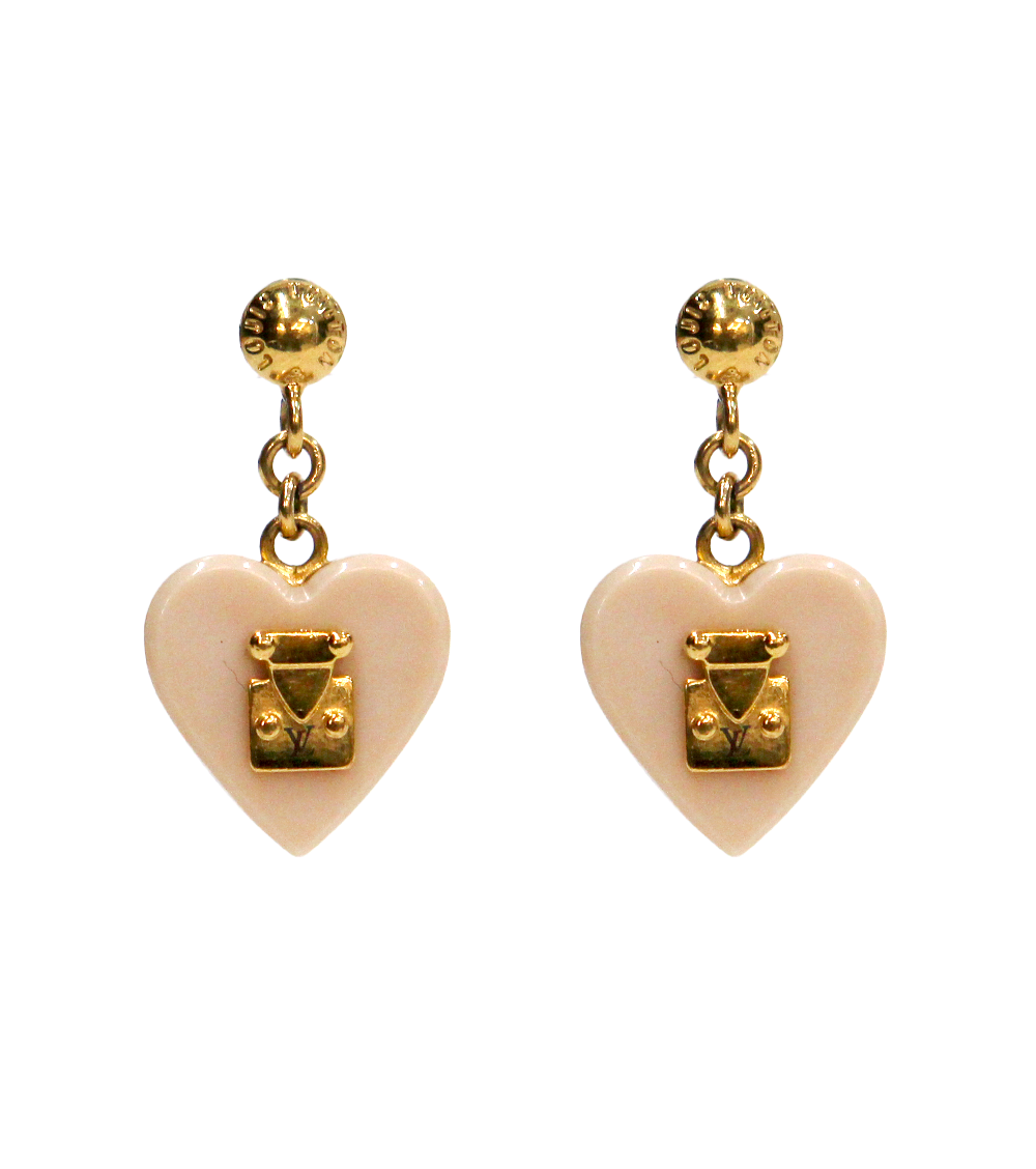Louis Vuitton Lockme Heart Gold Earrings