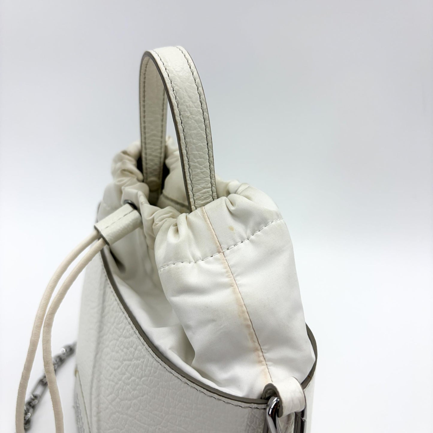 Maison Margiela 5AC Micro Bucket Bag White