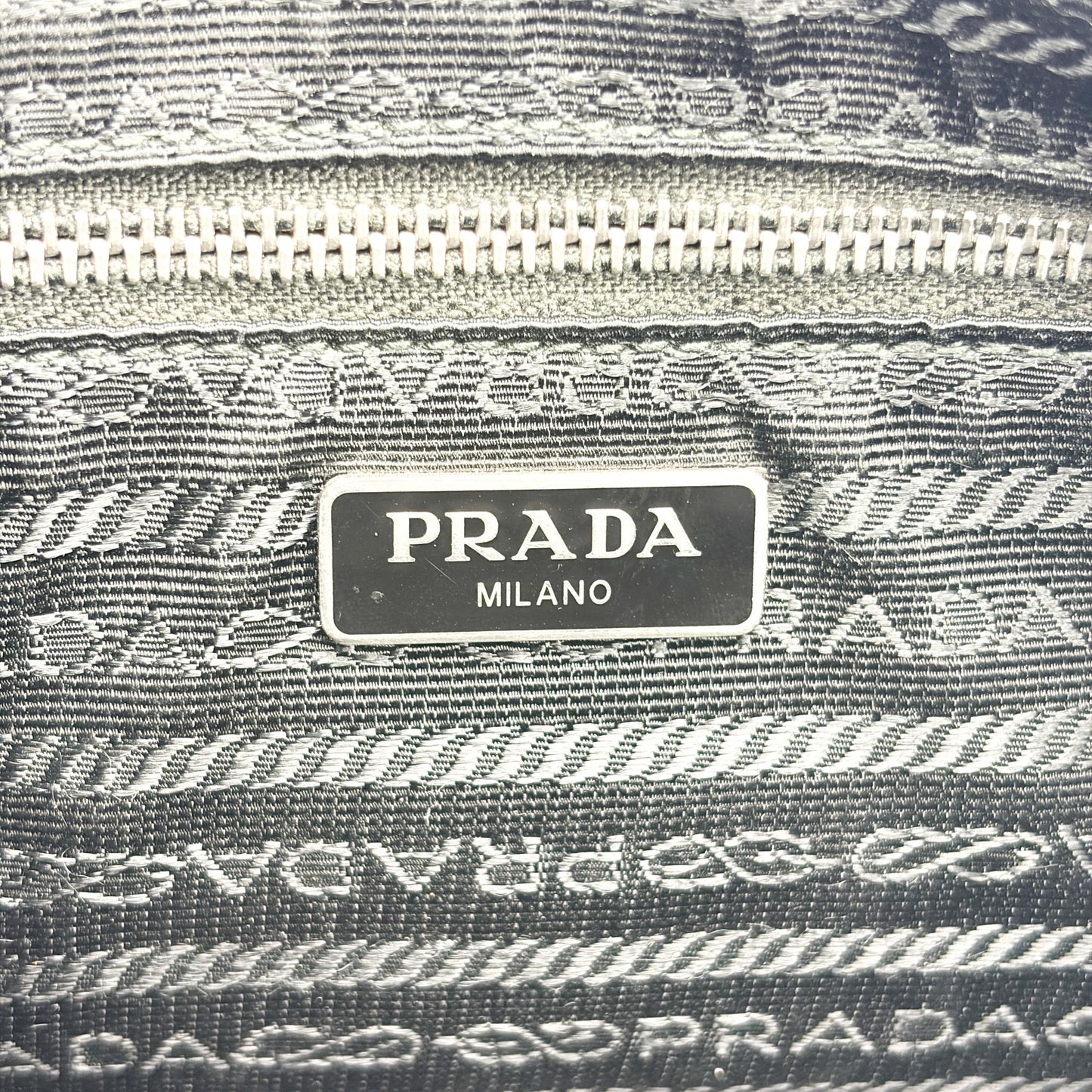 Prada Tessuto Impunturato Quilted Chain Shoulder Bag Black