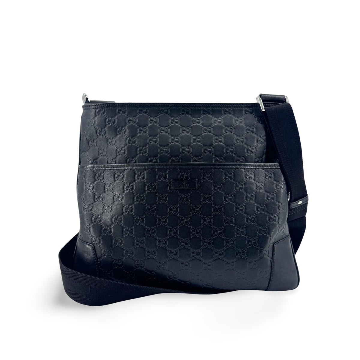 Gucci Sima Leather Crossbody Bag Black