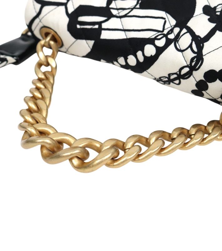Chanel Two-tone Print Top-handle Shoulder Bag
