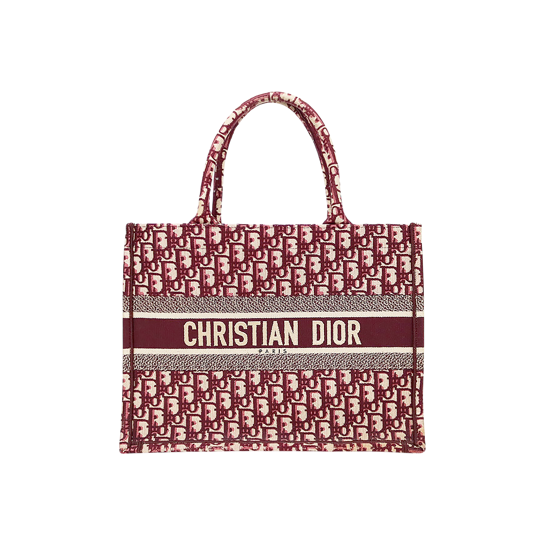 Dior Medium Burgundy Oblique Book Tote Bag