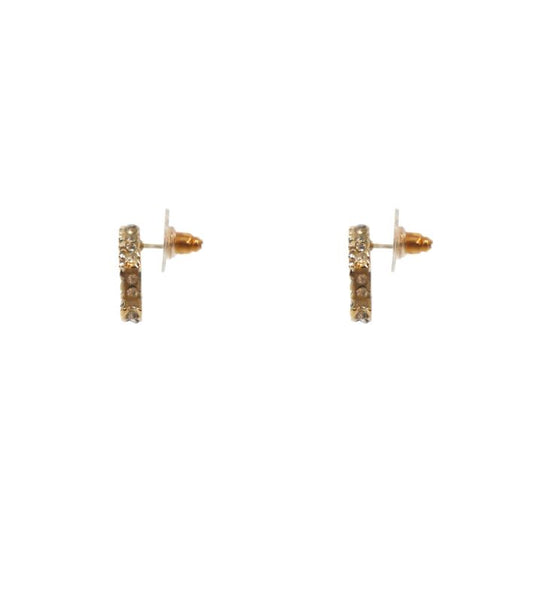 Chanel Cubic CC Gold Earrings