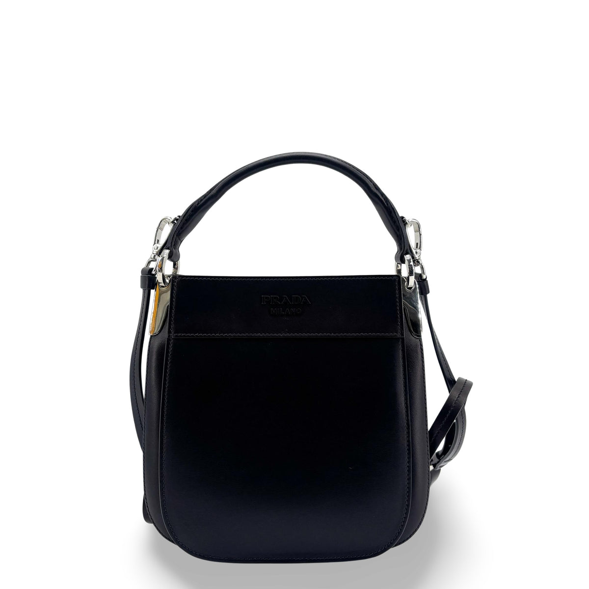 Prada Margit Small Leather Shoulder Bag Black