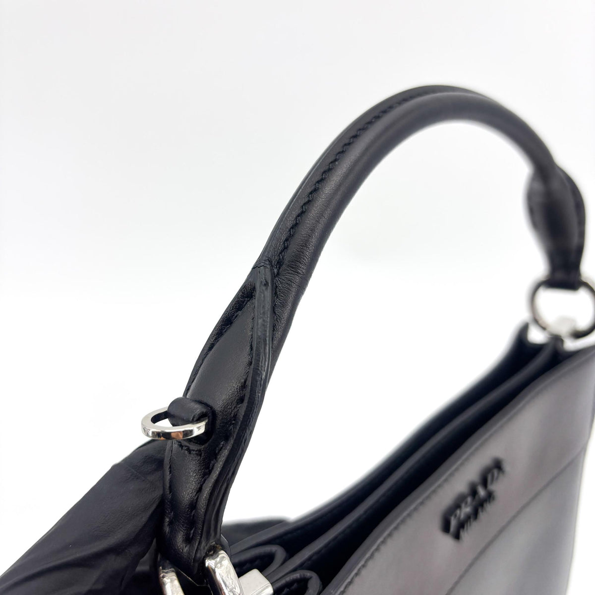 Prada Margit Small Leather Shoulder Bag Black