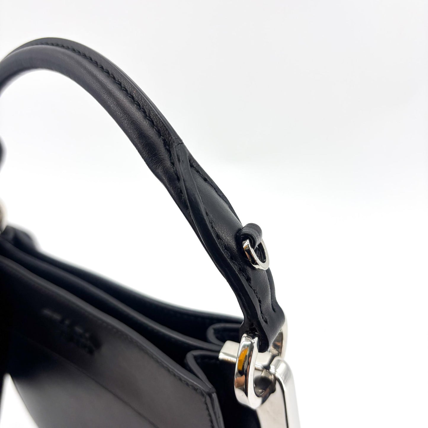 Prada Margit Small Leather Shoulder Bag Black