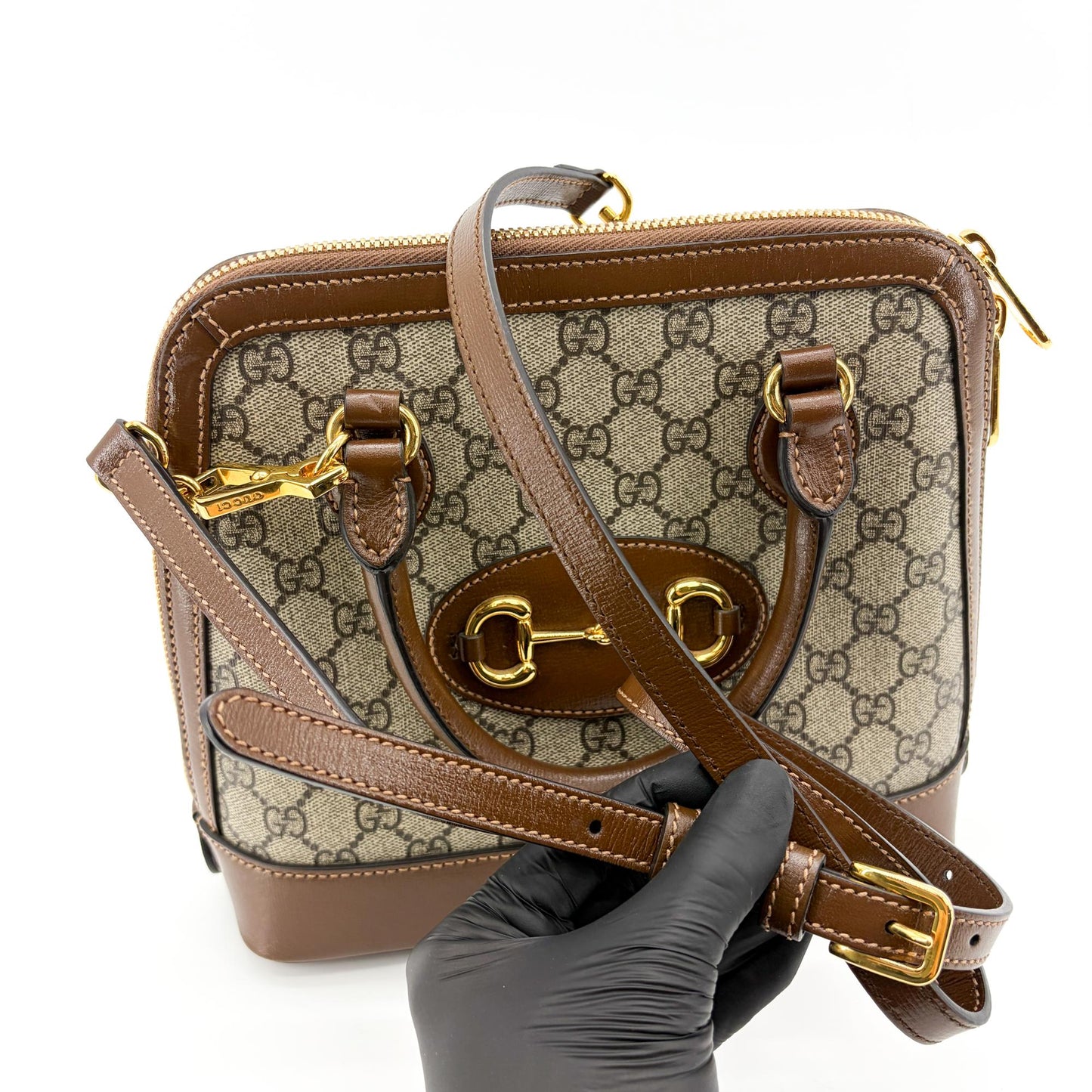 Gucci Horsebit 1955 Small Top Handle Bag Brown