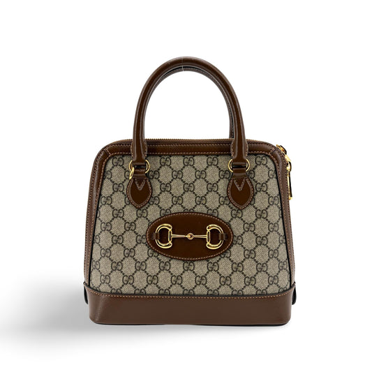 Gucci Horsebit 1955 Small Top Handle Bag Brown