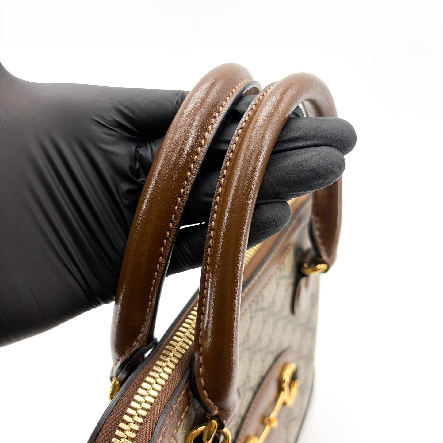 Gucci Horsebit 1955 Small Top Handle Bag Brown