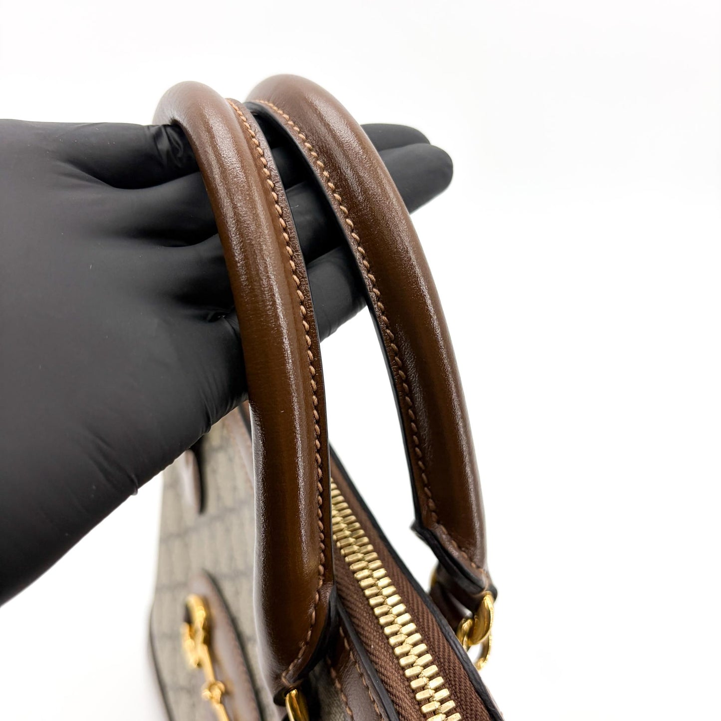 Gucci Horsebit 1955 Small Top Handle Bag Brown