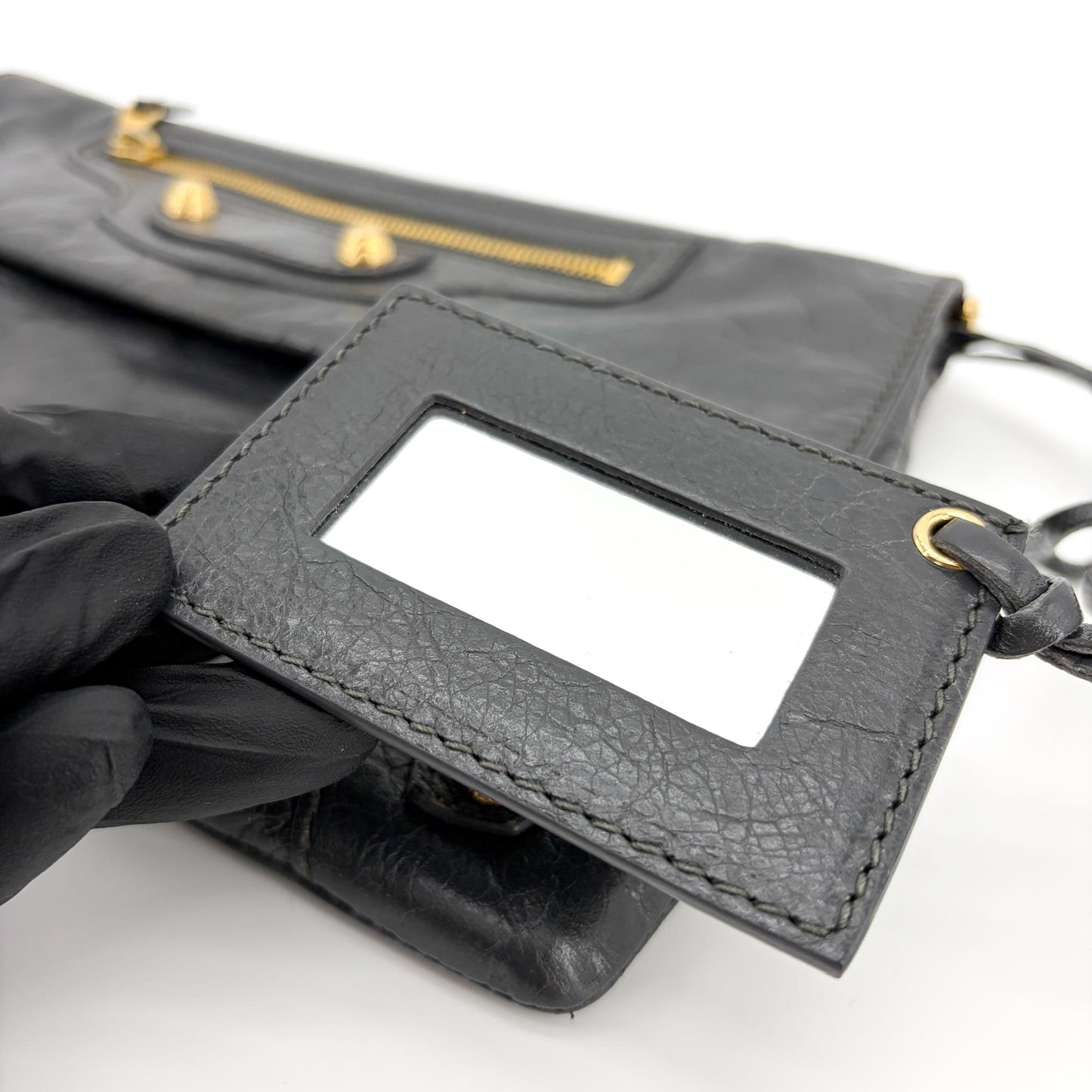 Balenciaga Giant 12 Gold Edition Envelope Clutch Grey Lambskin