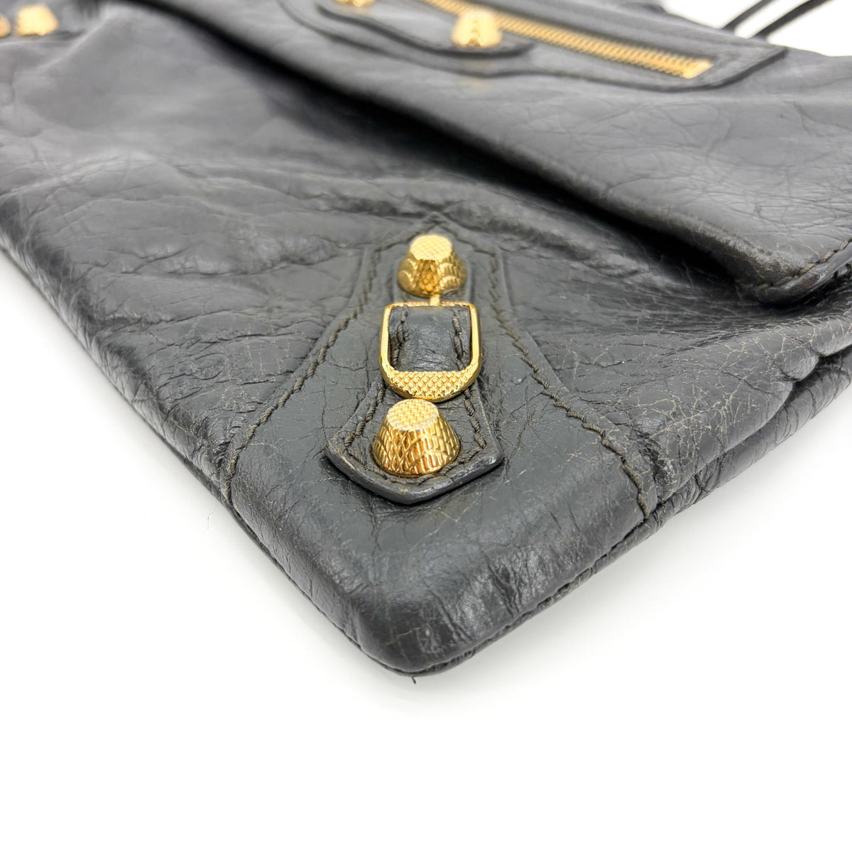 Balenciaga Giant 12 Gold Edition Envelope Clutch Grey Lambskin