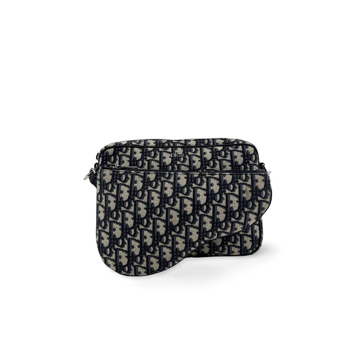 Dior Saddle Clutch Navy Oblique
