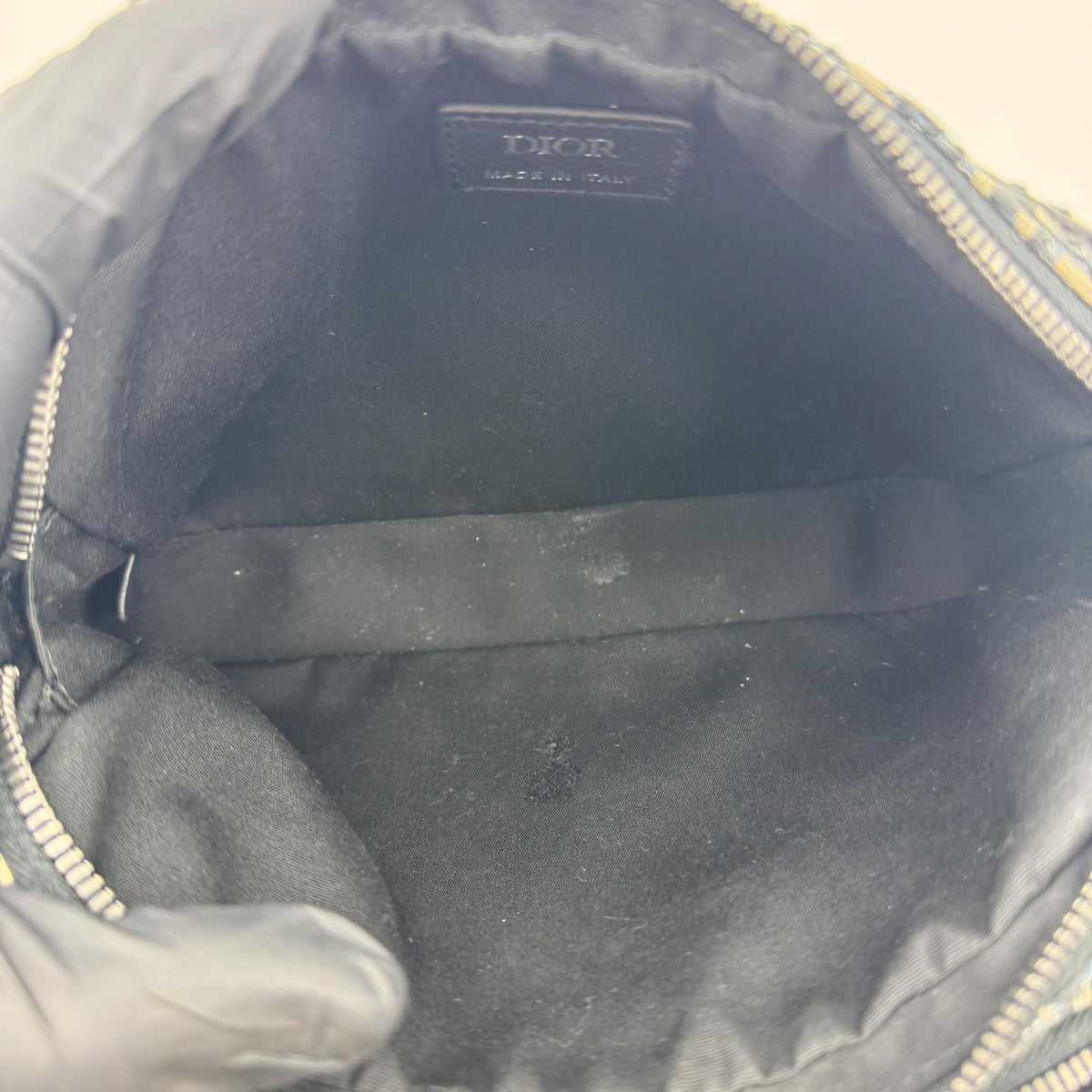 Dior Saddle Clutch Navy Oblique