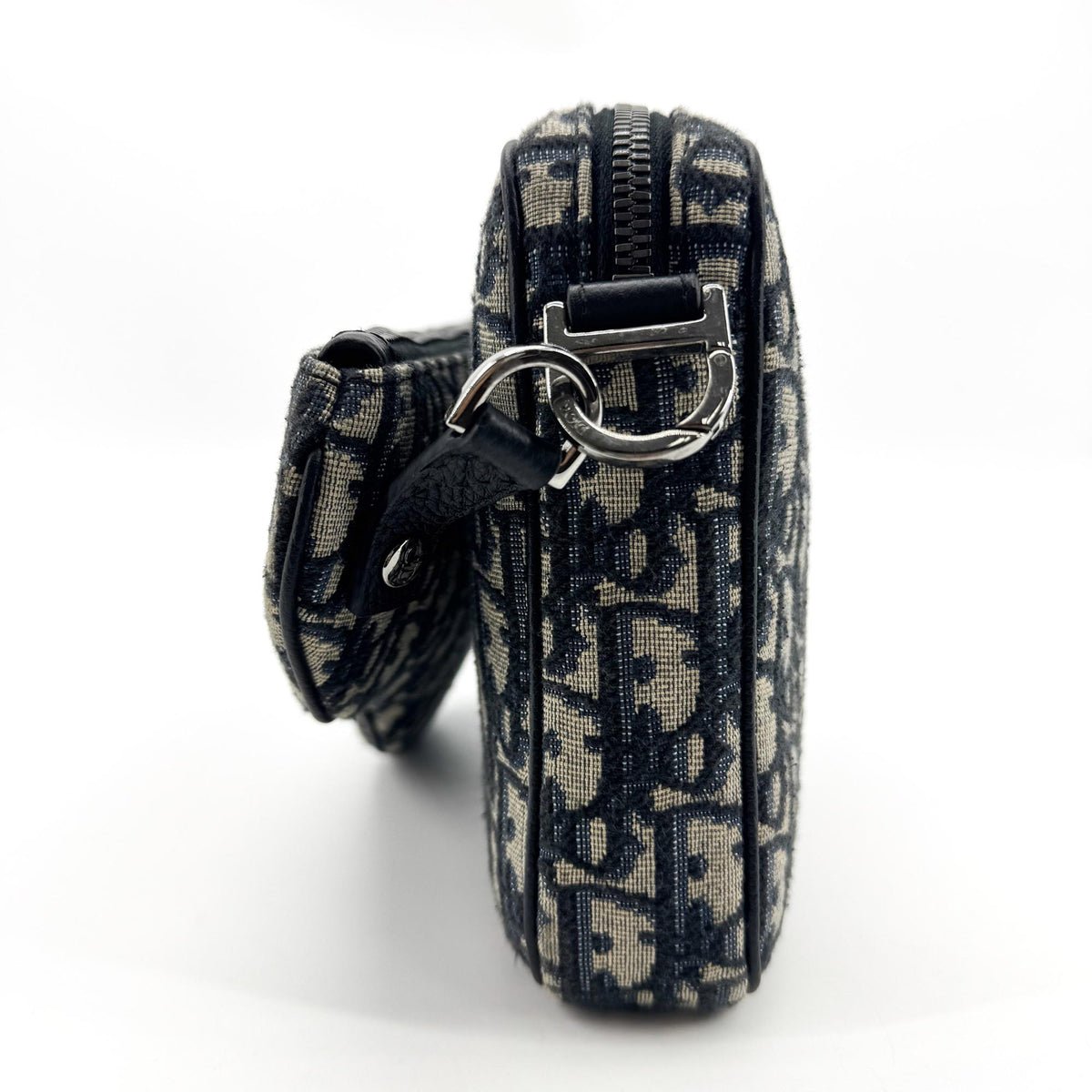 Dior Saddle Clutch Navy Oblique
