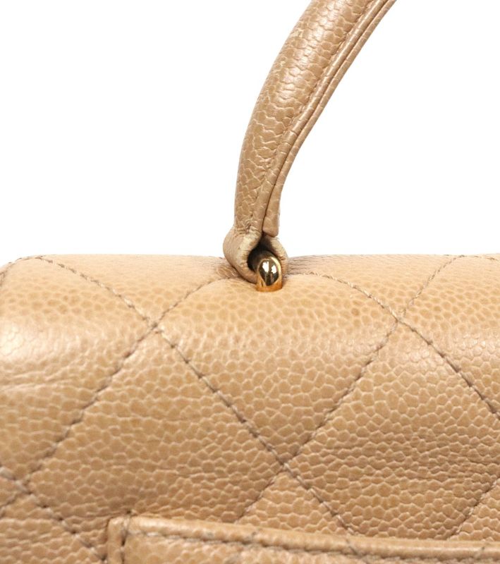 Chanel Beige Caviar Coco Handle