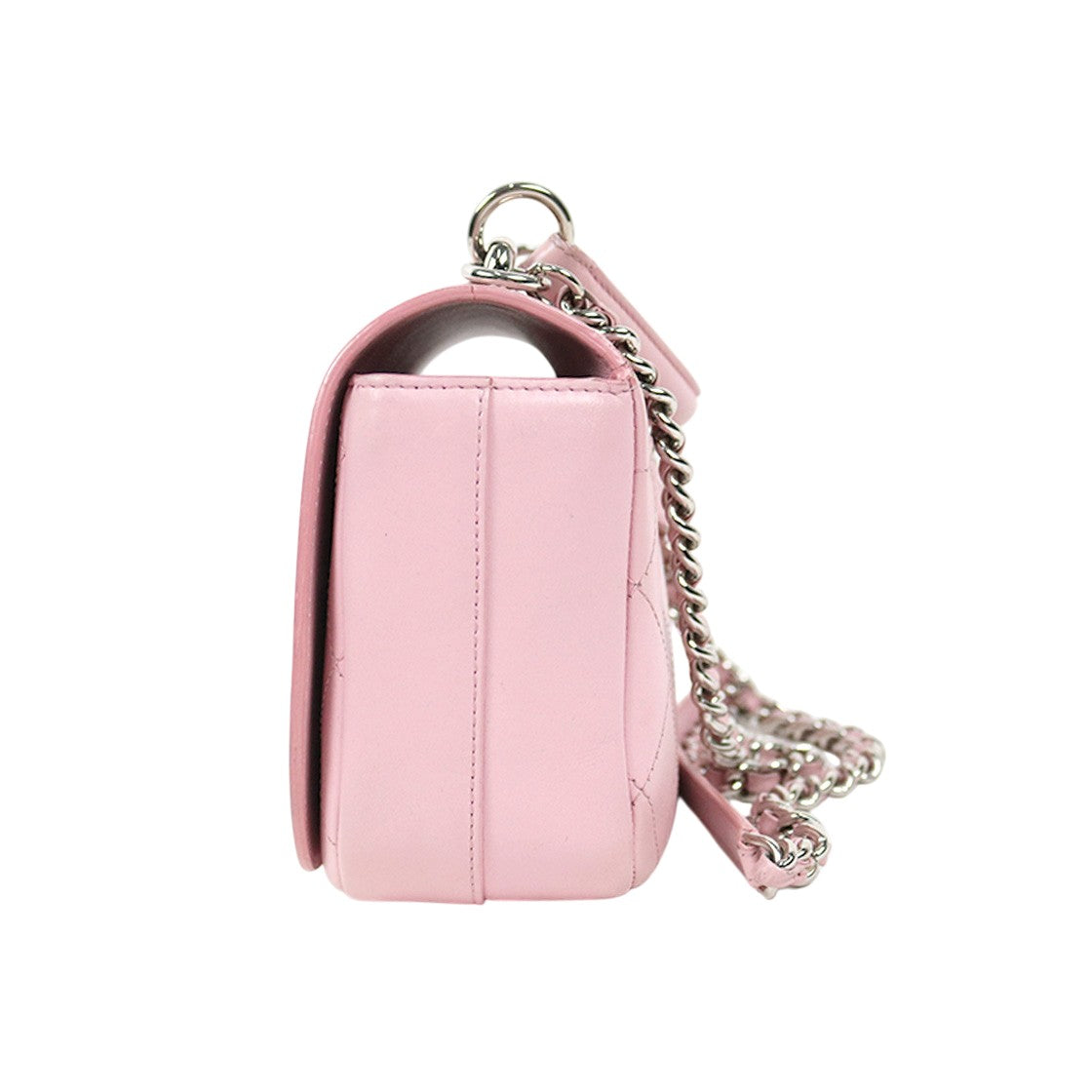 Chanel Pink Lambskin Quilted CC Flap Top-Handle 2-Way Bag