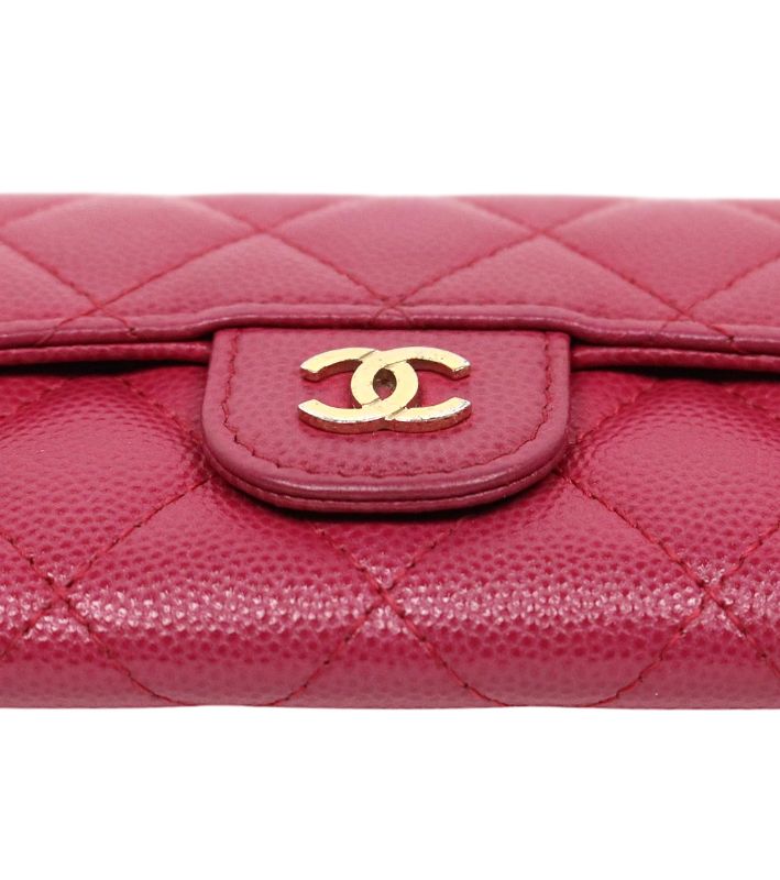 Chanel Burgundy Caviar Classic Card Holder