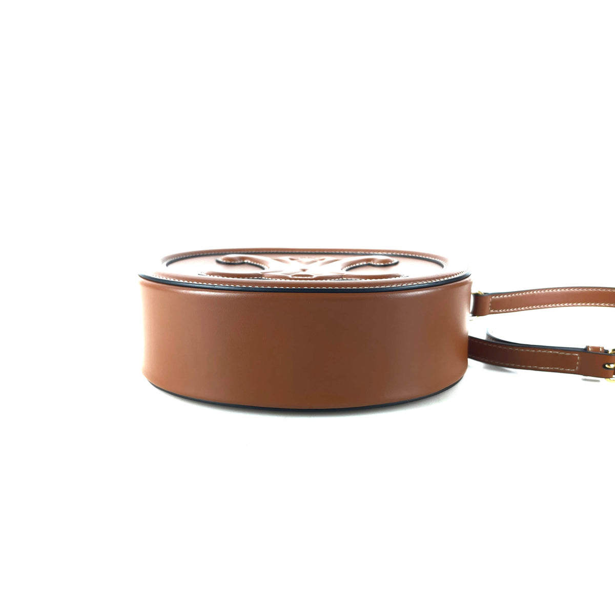Smooth calfskin oval crossbody bag