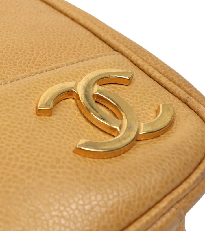 Chanel Beige Caviar Triple CC Chain Shoulder Bag