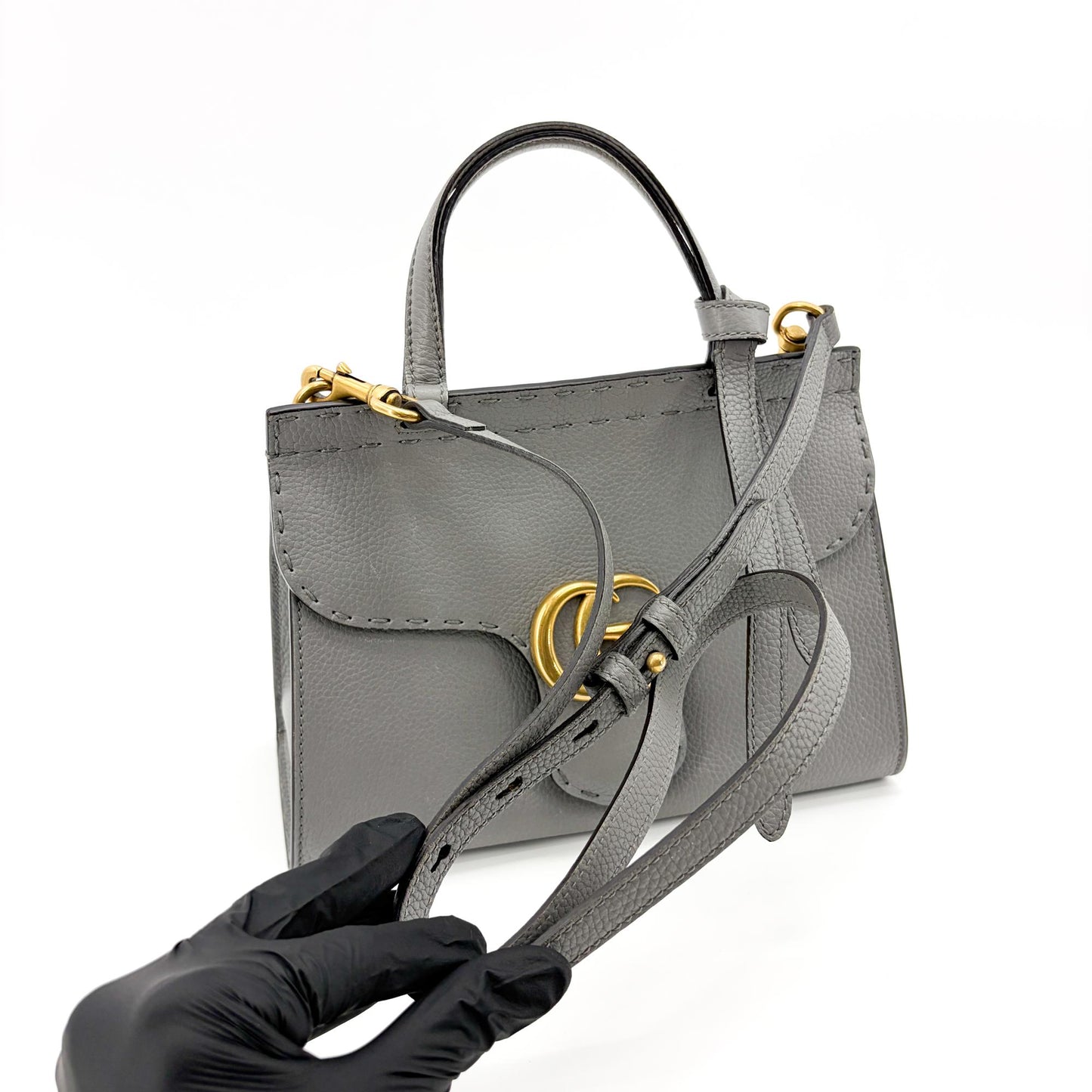 Gucci GG Marmont Small Top Handle Bag Grey