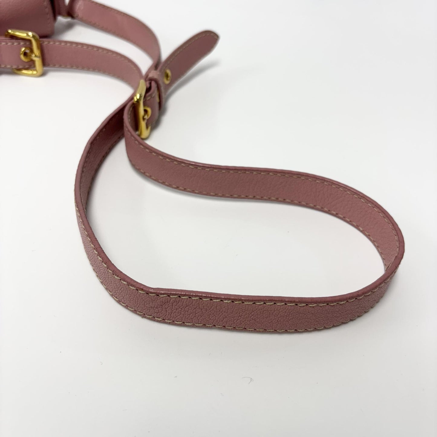 Miu Miu Madras Leather Crossbody Bag Pink