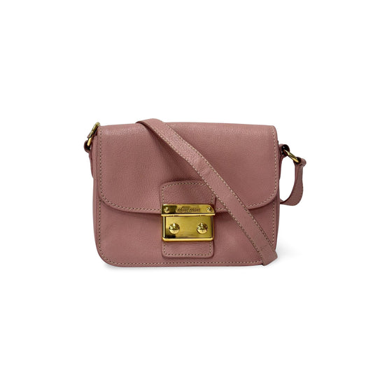 Miu Miu Madras Leather Crossbody Bag Pink
