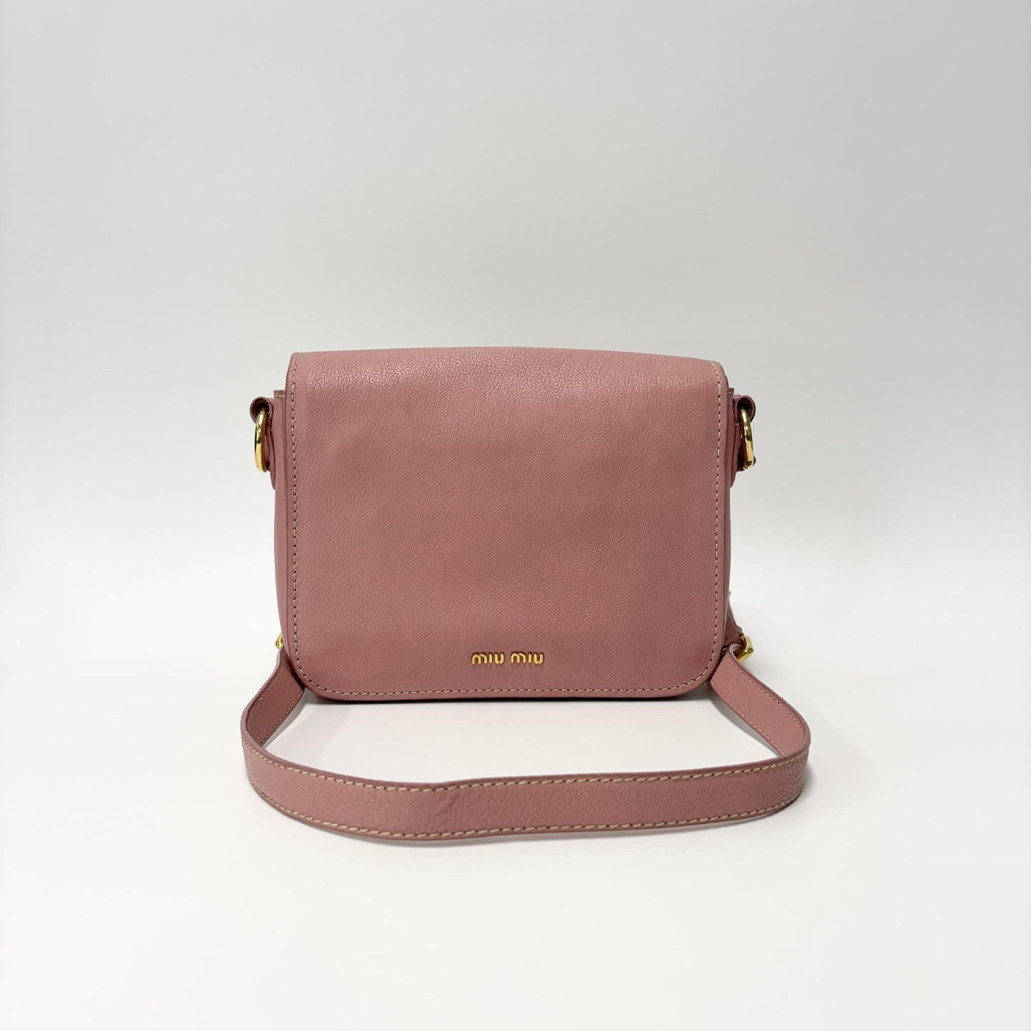 Miu Miu Madras Leather Crossbody Bag Pink