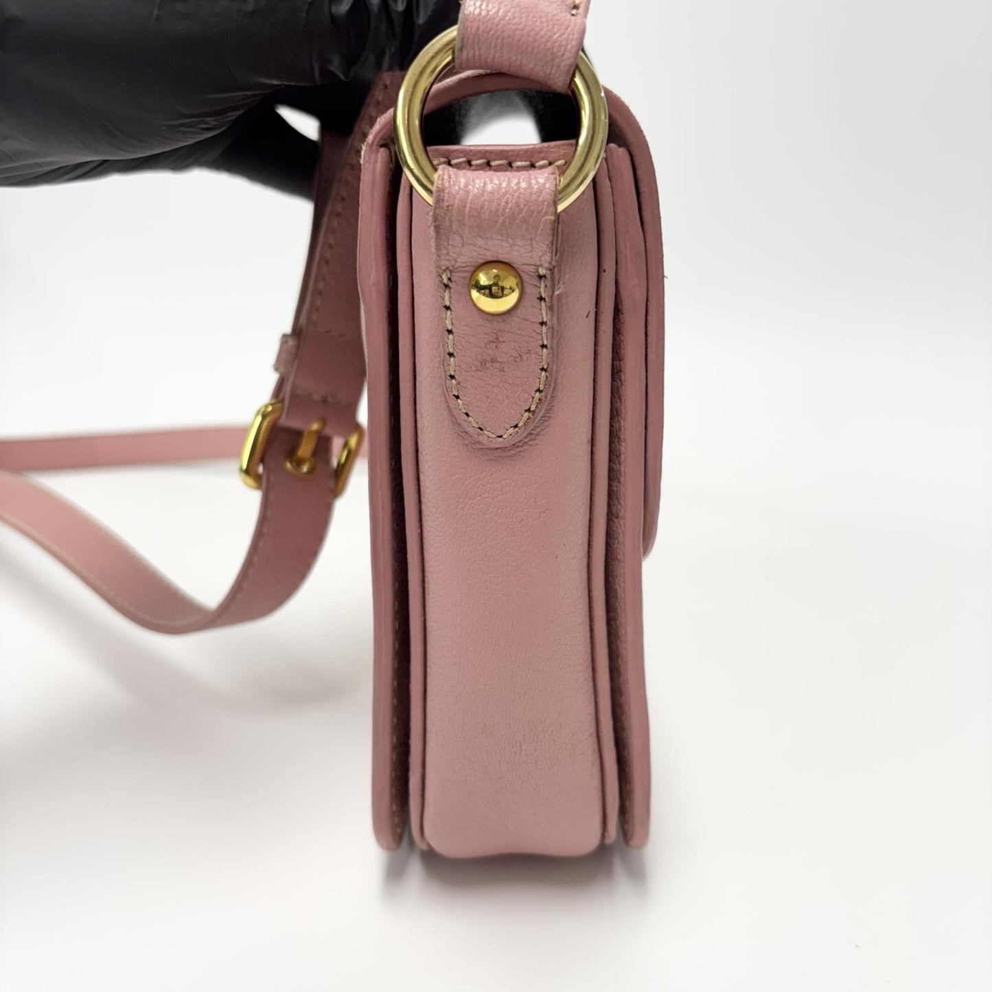 Miu Miu Madras Leather Crossbody Bag Pink