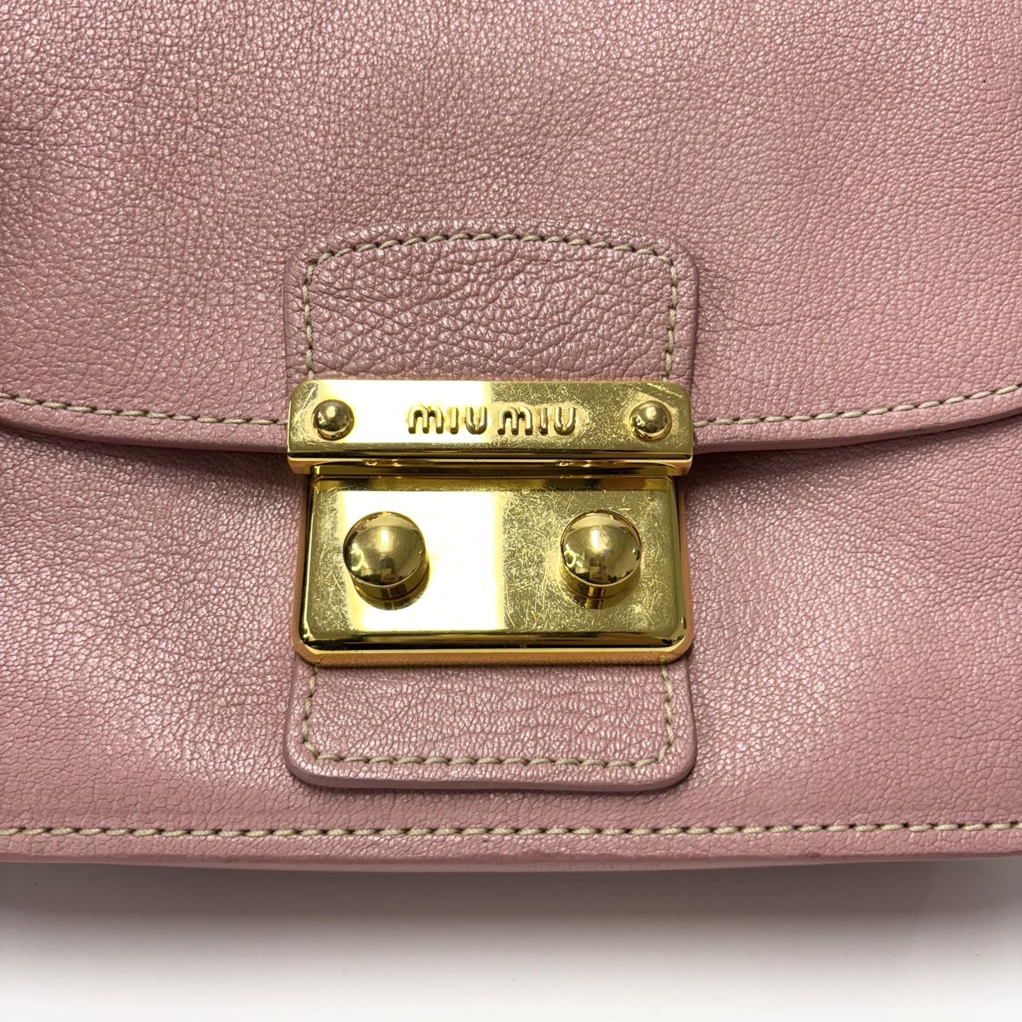 Miu Miu Madras Leather Crossbody Bag Pink