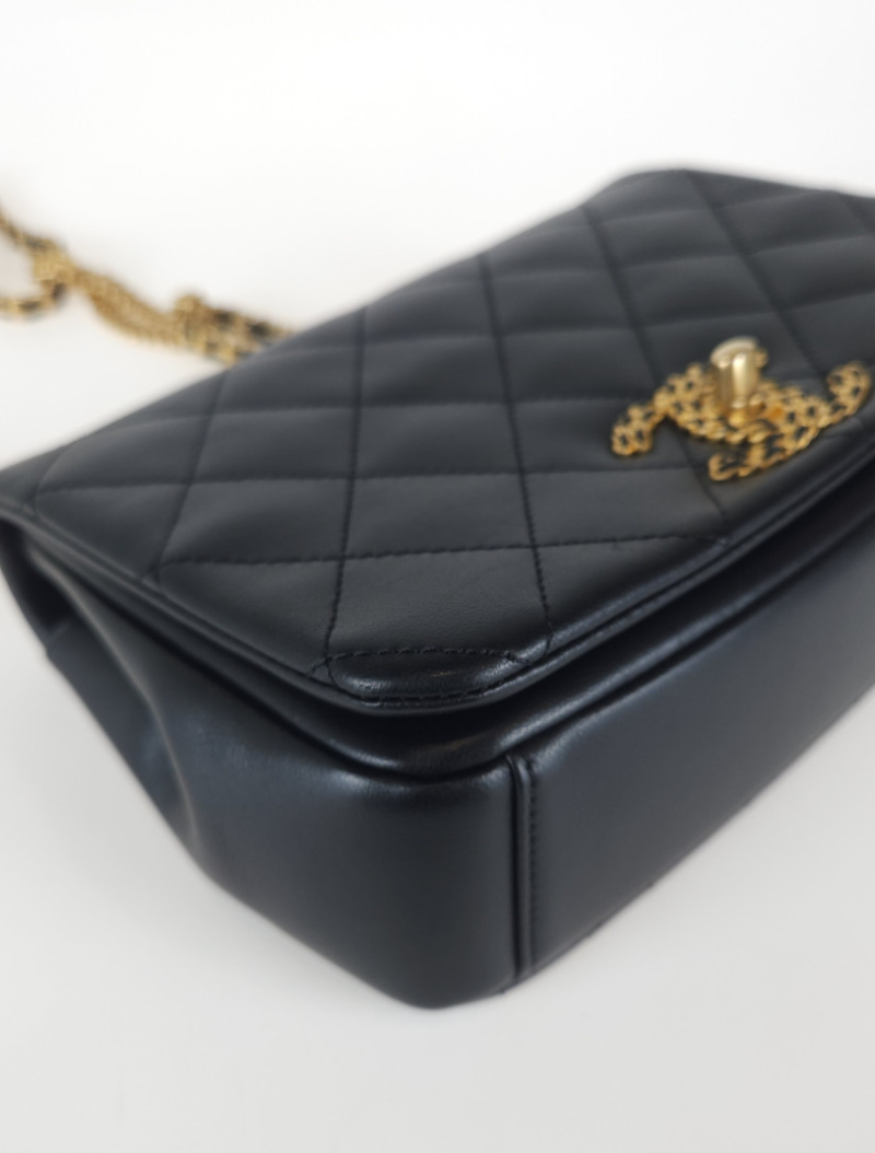 Small CC Logo Flap Gold Chain Shoulder Bag AS2975