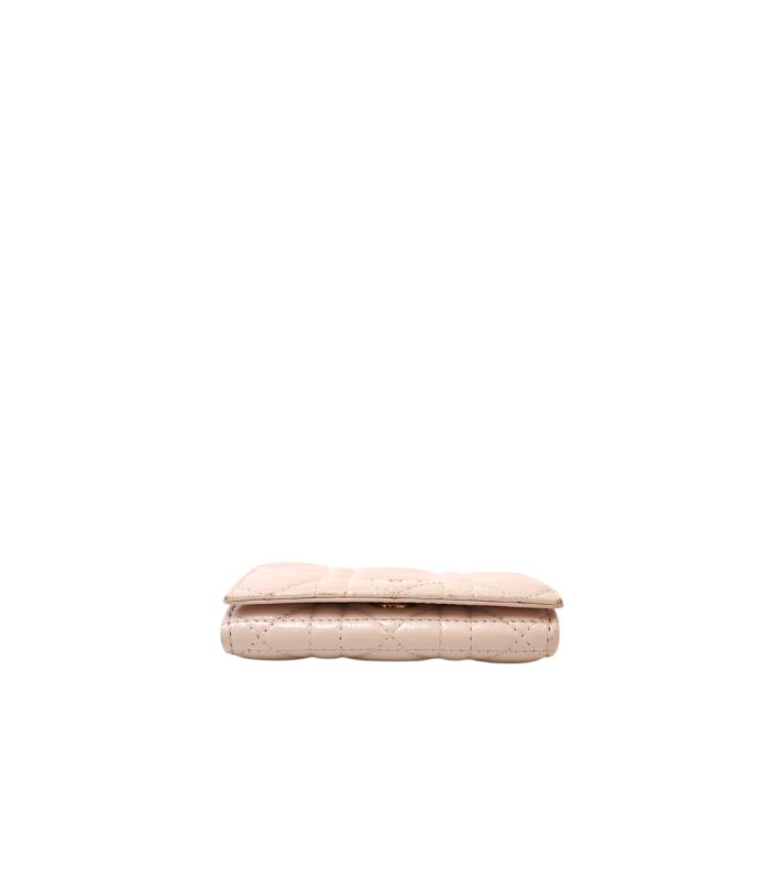 Dior Pink Caro Cannage Card Wallet