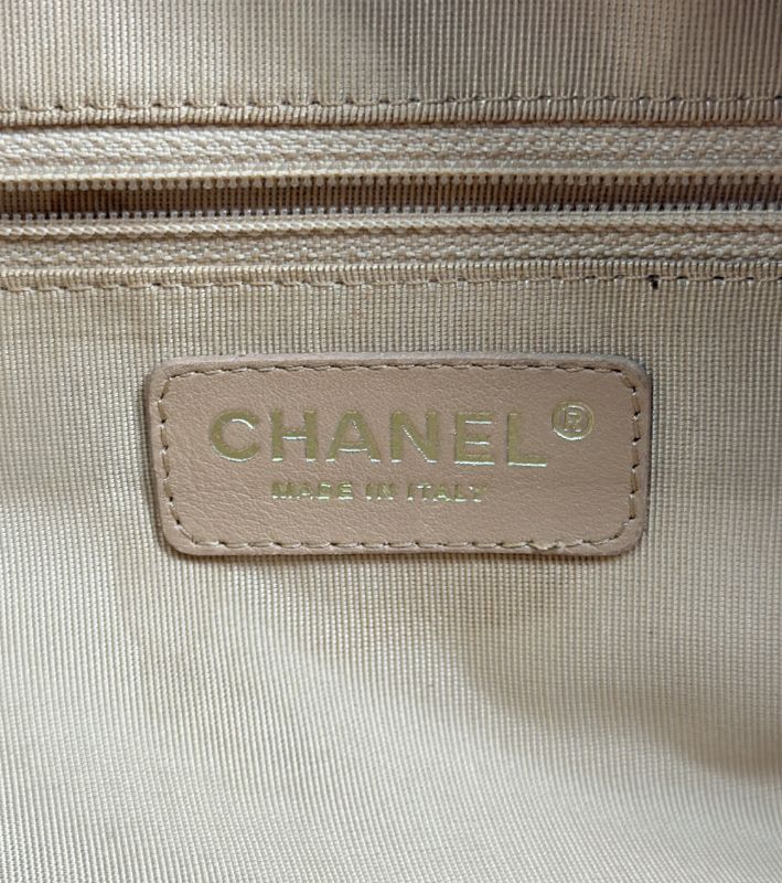 Chanel Beige Caviar Big CC Bowling Tote