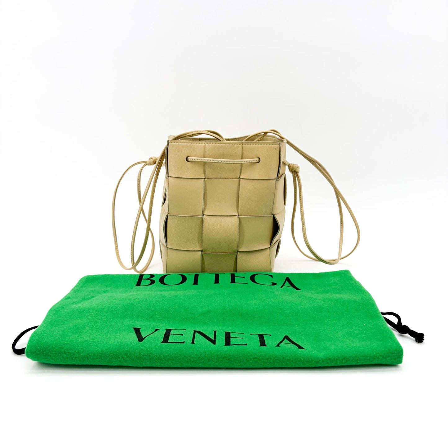 Bottega Veneta Small Cassette Bucket Bag Almond