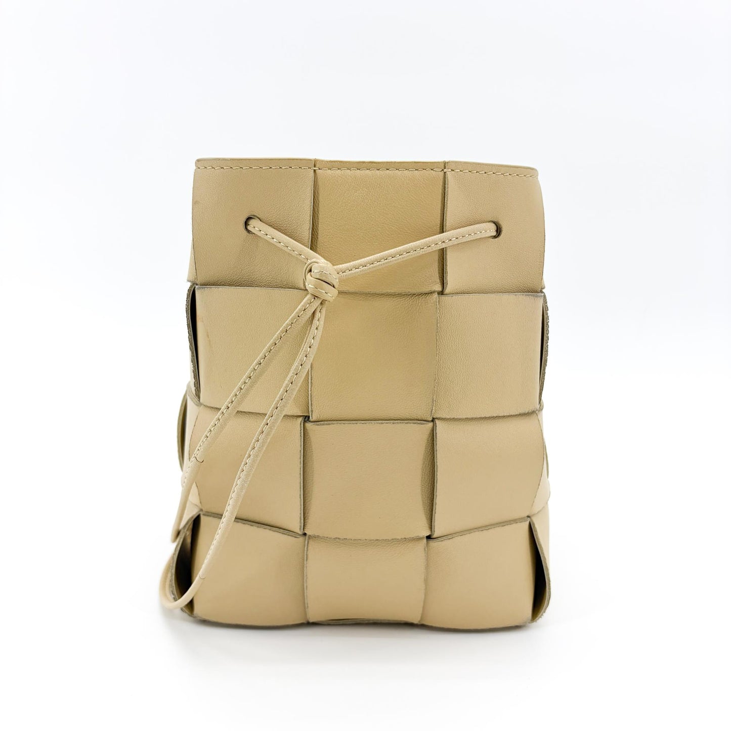 Bottega Veneta Small Cassette Bucket Bag Almond
