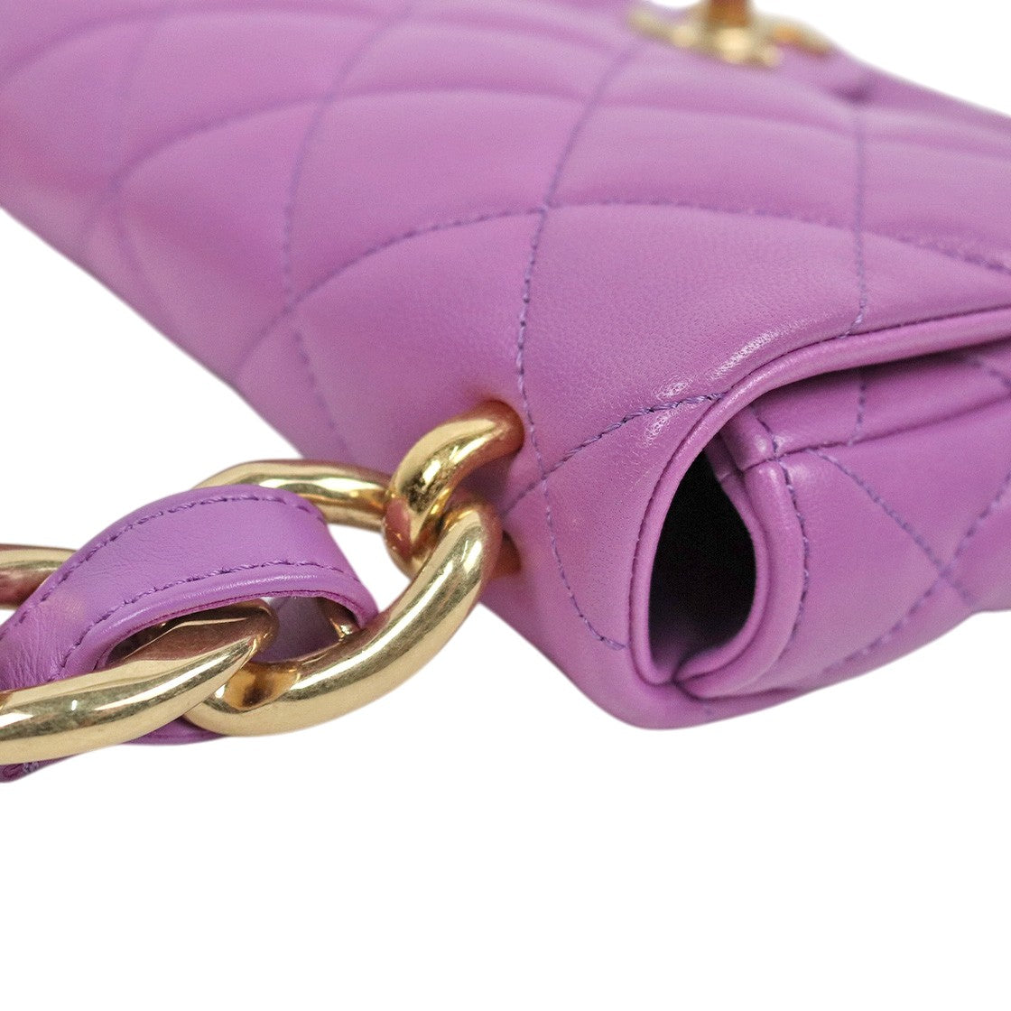 Chanel Purple Maxi Lambskin Chain Flap Shoulder Bag