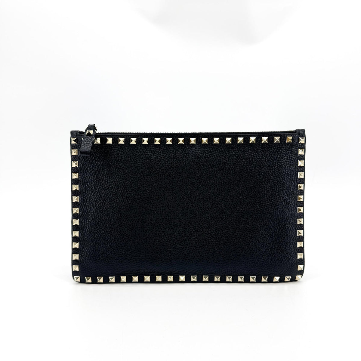 Valentino Rockstud Calfskin Clutch Black