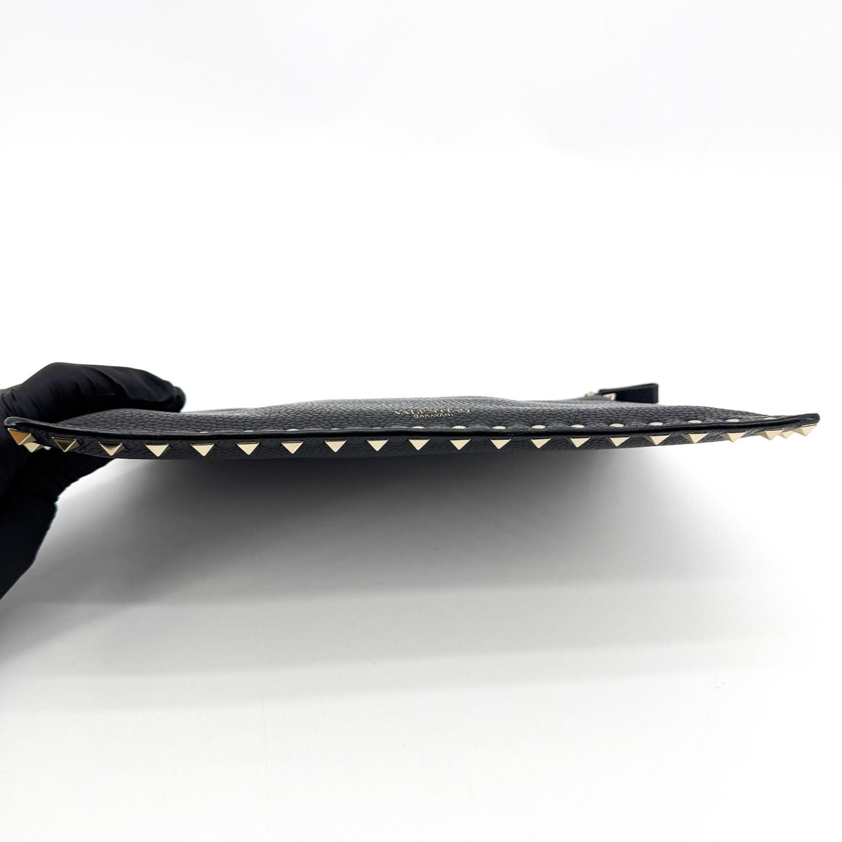 Valentino Rockstud Calfskin Clutch Black