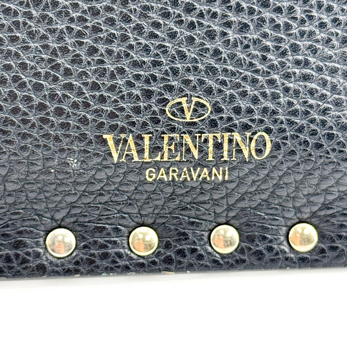Valentino Rockstud Calfskin Clutch Black