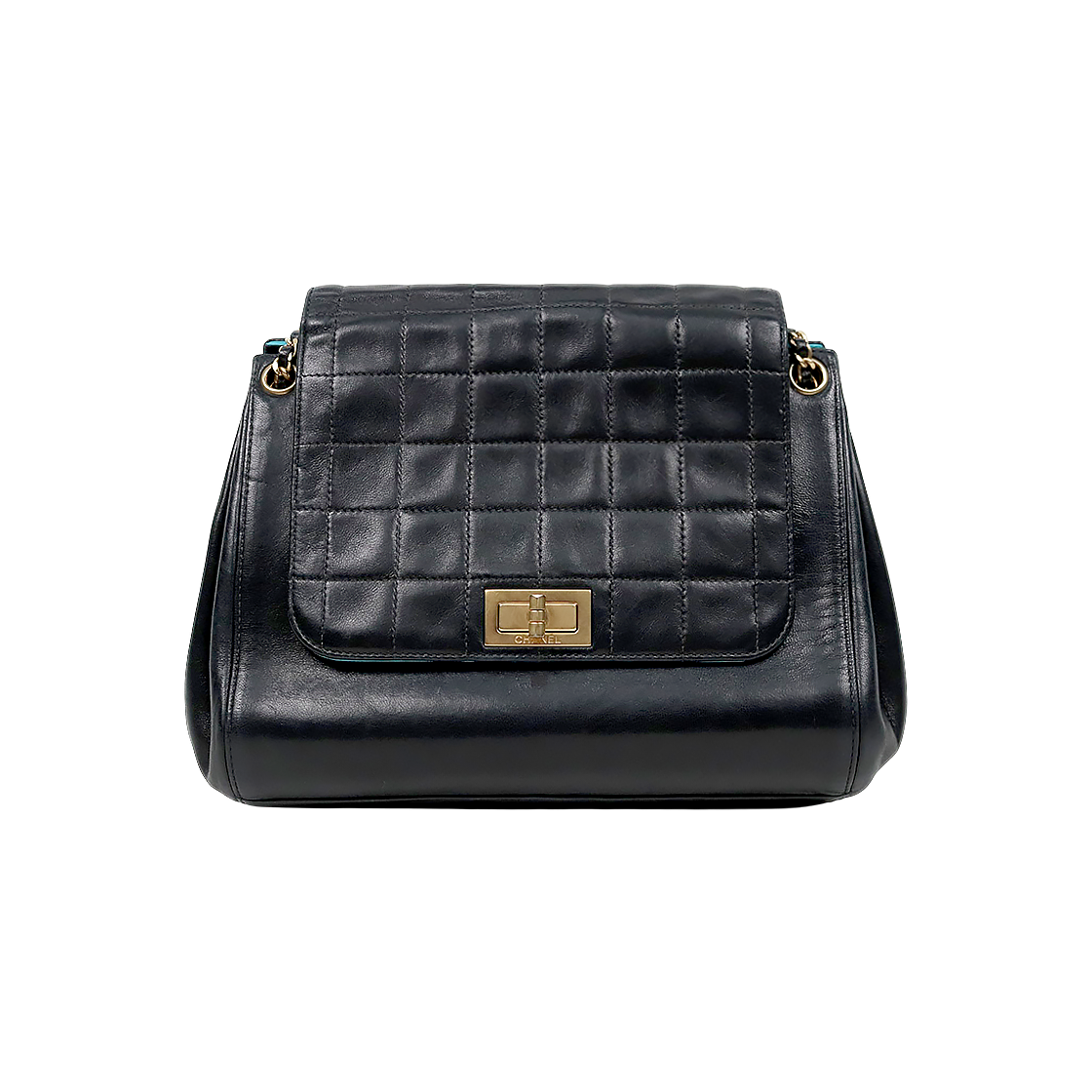 Chanel Black 2.55 Chocolate Bar Shoulder Bag