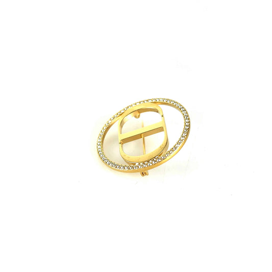 CD Circle Brooch
