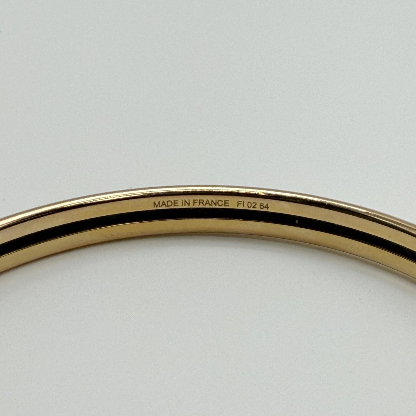 Hermès Narrow Enamel Bangle Ivory Gold Hardware