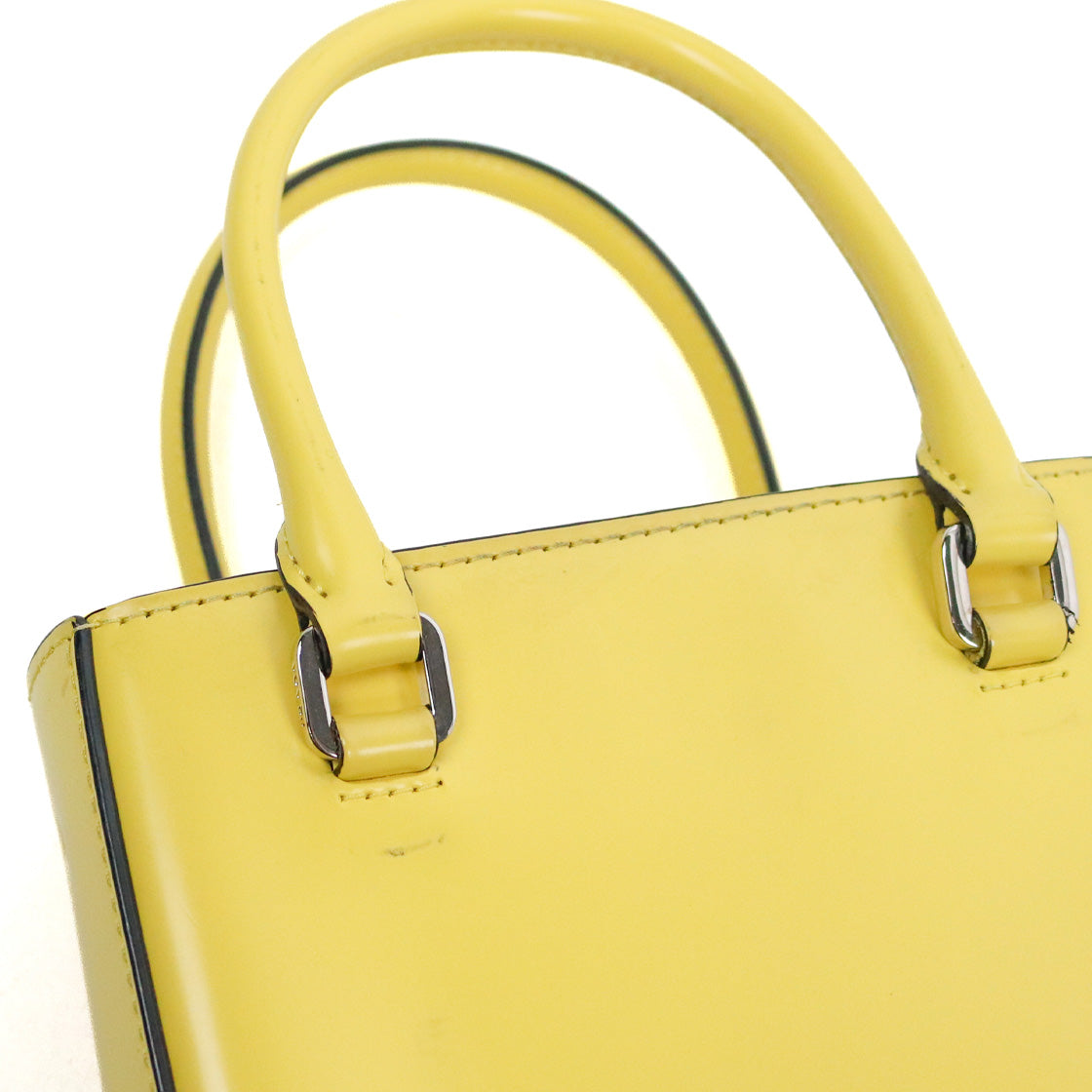 Prada Yellow Brushed Tote Bag
