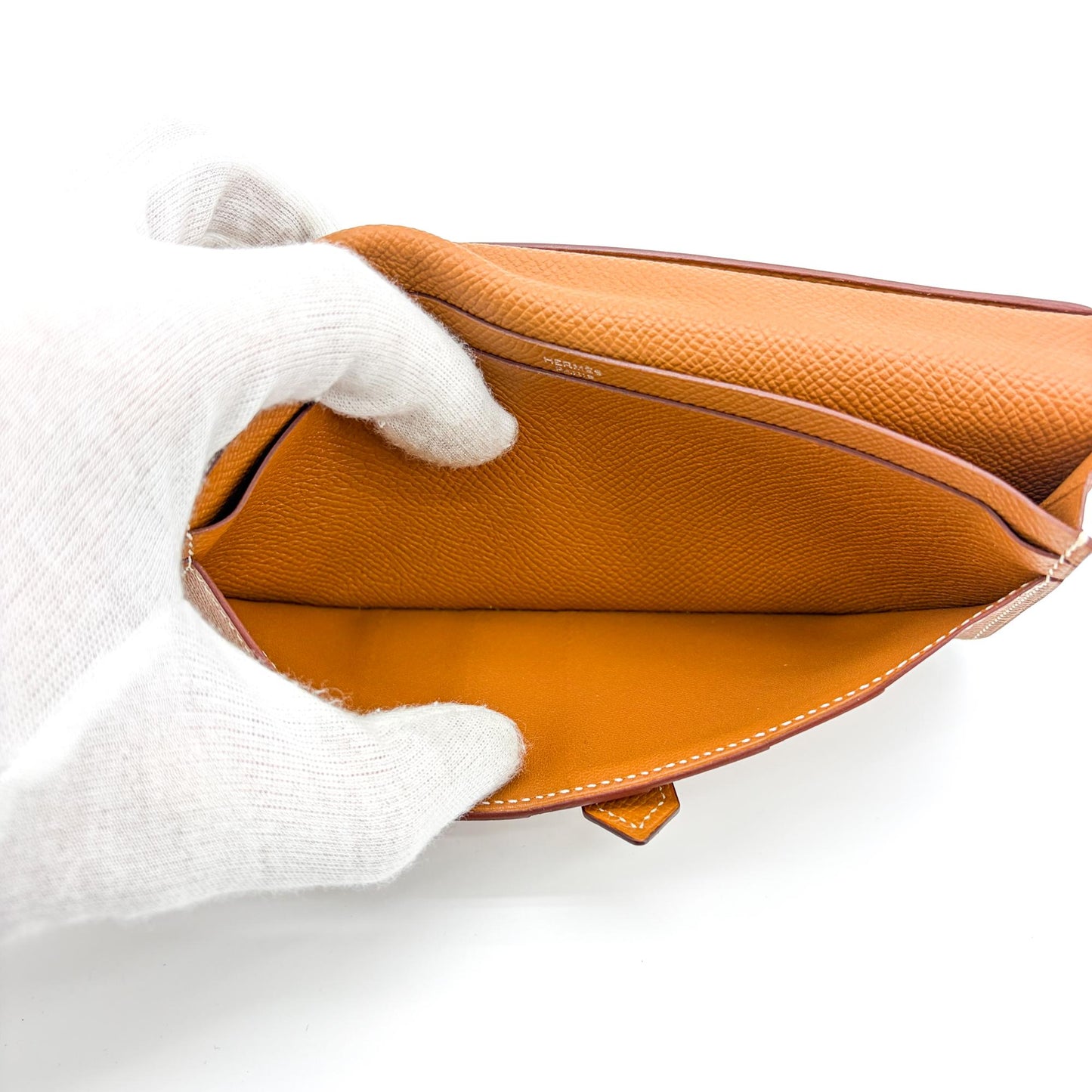 Hermès Beane Soufflé Wallet Gold Epsom Silver Hardware