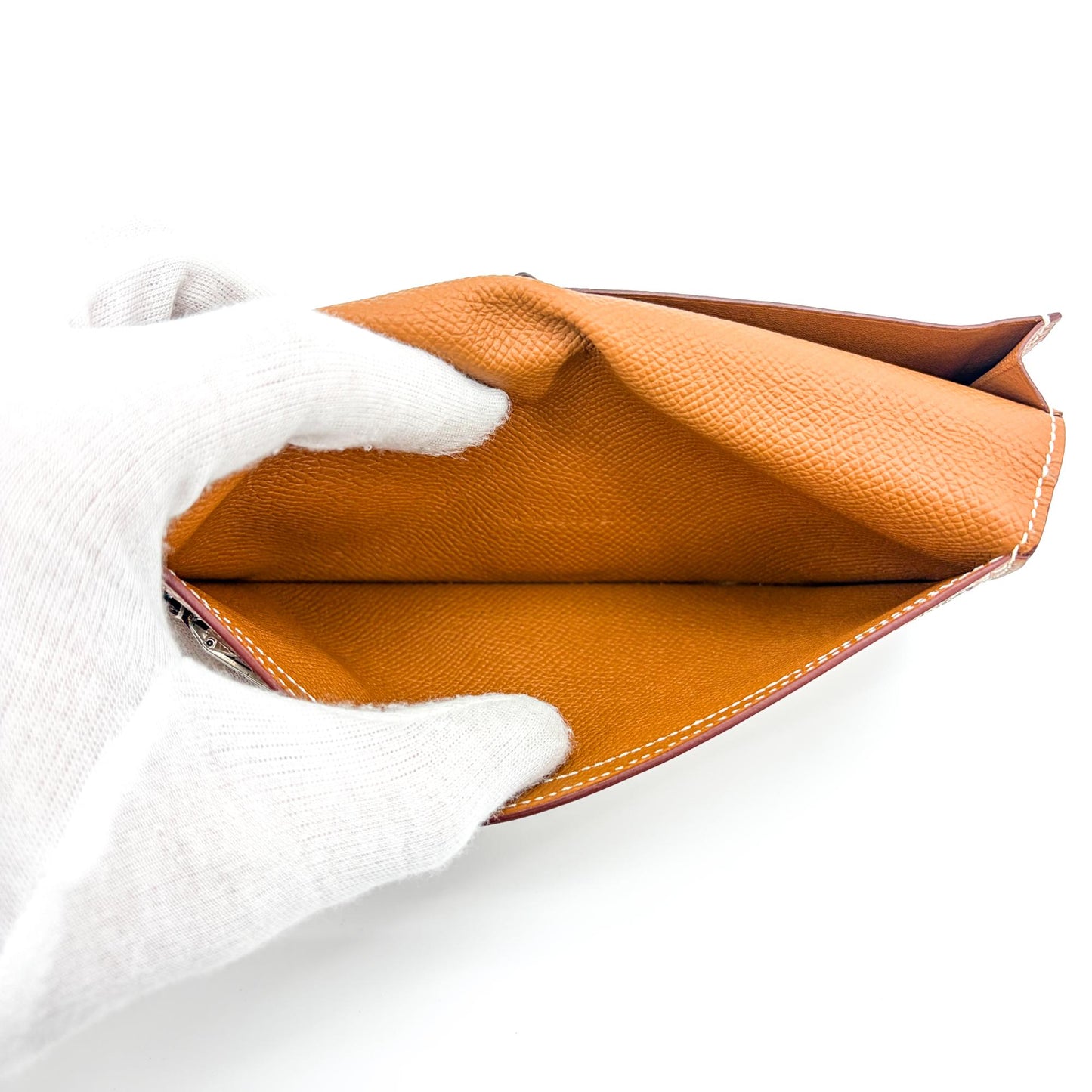 Hermès Beane Soufflé Wallet Gold Epsom Silver Hardware